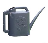 Regadera de plástico de 4 litros con boquilla larga para un riego preciso de las raíces, maceta ergonómica de jardín de doble mango para plantas de interior y exterior, boca ancha fácil de llenar