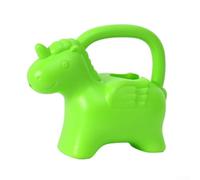 Regadera para niños, 0,5 L, forma de animal de dibujos animados, maceta de jardín portátil para niños, cuidado de plantas al aire libre, azul, rosa, verde (verde para pony)