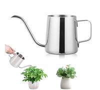Regadera pequeña para plantas de interior, 350 ml, regadera para plantas de interior, mini regadera, acero inoxidable, caño largo, regadera de jardín para casa, plantas, bonsái, flores de jardín al
