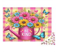 Regadera Ramo de Flores Puzzle de 1000 Piezas Papel para Adultos Mariposas Coloridas Juego de Puzzle 1000 Piezas Relajación Decoración Hogar 70x50cm/1000pcs