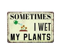 Regadera Regar Plantas De Girasol, A Veces Mojo Mis Plantas Letrero De Estaño Retro Pintura De Hojalata Placa Decoración Cartel De Chapa para Cafetería Baño Salón
