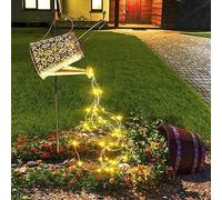 Regadera solar, 65 LED, con gancho de pastor, IP65, resistente al agua, decoración de jardín, con cadena de luz, para decoración de jardín, balcón, patio, iluminación
