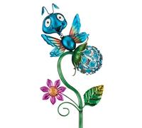 Regal Art & Gift Crystal Bug - Mariposa solar con estaca acrílica, luces LED, decoración al aire libre
