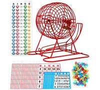 Regal Bingo - Juego completo de bingo para fiestas - Incluye jaula de 11 pulgadas, 50 tarjetas reutilizables gigantes, 18 tarjetas de bingo estándar, 150 fichas, tablero maestro, 75 bolas de bingo