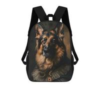 Regal German Shepherd Portrait in Renaissance Attire Mochila Escolar Mochila Para Niños Impresa En 3D Mochilas Infantiles Para Niños Y Niñas Mochilas Escolares Mochilas De Viaje Para Niños 17inch