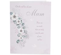 Regal Publishing C80803 - Tarjeta clásica de sinmaptia con texto en inglés "Sad Loss of Your Mum", color gris, blanco, rosa, 20,3 x 15,2 cm