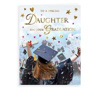 Regal Publishing C80985 - Tarjeta de graduación tradicional para hija, negro, gris, verde, beige, 8 x 6 pulgadas