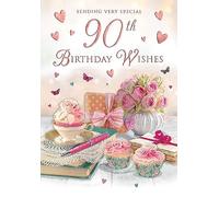 Regal Publishing Piccadilly Greetings - Tarjeta de cumpleaños para mujer (90 años, 22,8 x 15,2 cm)