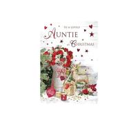 Regal Publishing Piccadilly Greetings - Tarjeta de Navidad tradicional para tía, jarra de flores, 23 x 15 cm