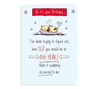 Regal Publishing Tarjeta de cumpleaños divertida con texto Old in dog years, 17,78 x 12,77 cm