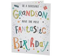 Regal Publishing - Tarjeta de cumpleaños para nieto, 20,3 x 15,2 cm