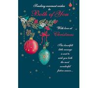 Regal Publishing Tarjeta de Navidad con texto en inglés Warmest Wishes To Both of You, 2 bolas de 22,86 x 15,24 cm