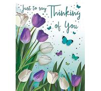 Regal Publishing Tarjeta de ocasión Thinking of You - 20,3 x 15,2 cm, C80134, azul|verde|gris