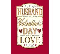 Regal Publishing Tarjeta del día de San Valentín, To My Wonderful Husband - 22,86 x 15,24 cm