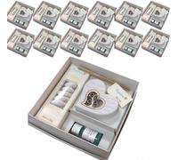 Regalami. Shop - 12 bomboneras perfumadas de mármol de carrara y madera natural con caja, nacro, tarjeta, portapeladillas y esencia a la lavanda (set 12)