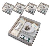 Regalami. Shop - 4 bomboneras perfumadas de mármol de carrara y madera natural con caja, nacro, tarjeta, portapeladillas y esencia a la lavanda (juego de 4)
