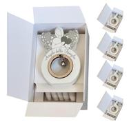 Regalami. Shop Bombonera ángel de mármol de Carrara y madera 11,5 x 7 cm comlet di tutto (4 unidades fam)