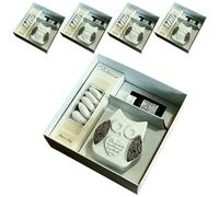 Regalami. Shop Bombonera búho de mármol y madera con caja, peladillas, esencia, cinta y tarjeta personalizada (4 pequeños)