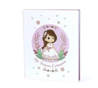 Regalantes.com Set de Primera Comunión con Maletín y Libro de Recuerdos para Niño y Niña - Modelo Azul y Rosa - Ideal para Guardar Fotografías y Dedicatorias (Rosa niña, Sin maletín)