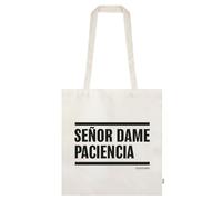 Regalisimos Bolsa ToteBag Frases Humor Asas Largas Multiuso Compra Tote Bag Bolso Shopper regalo profesora profe (Señor Dame Paciencia)