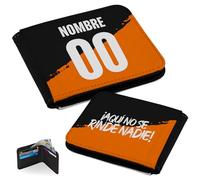 Regalisimos Cartera para Hombre Personalizada Fútbol, Diseño Doble Cara, Ranuras para Tarjetas | Regalos Personalizados Equipo de Fútbol (Dorsal, Valencia)