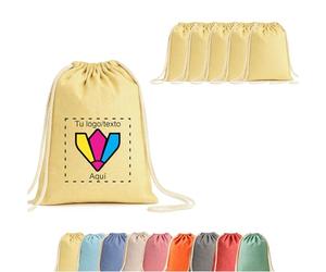 Regalix Shop - Mochilas Personalizadas con cordones - Pack de 5 uds. 9 colores - Añade nombre o logo. Para colegio, guardería, excursiones, gimnasio, peñas y regalos de empresa. (5, Amarillo)