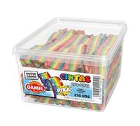 Regaliz Lenguas Damel - 210 Unidades | Dulces y Ácidas - Explosión de Sabor Arcoíris, Fresa, Cola, Frambuesa y Manzana | Ideal para Compartir, Decoración y Manualidades (Arcoiris)