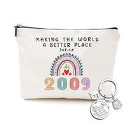 Regalo 16 años Mujer xlwen Regalo para Mujer Bolsa De Cosméticos 16 cumpleaños Mujer Estuche de Maquillaje 2009 Bolsa de Maquillaje para cumpleaños（2009）