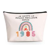 Regalo 40 años Mujer, Bolsa de Maquillaje para Cumpleaños, Bolsa de Cosméticos Retro, Neceser Fabuloso para Mujer de 40 Años, Niña, Amiga, Regalo de Fiesta, Bolsa de Aseo para Guardar lápiz 1985