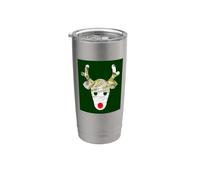 Regalo a juego para niños y niñas pijamas de Navidad Rudolph Reno Vaso térmico de acero inoxidable de doble pared