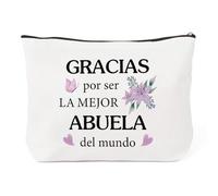 Regalo Abuela Cumpleaños Regalos para Abuelas Bolsa Maquillaje Regalo para Abuela Día de los Abuelos Neceser Pequeño de Cosméticos Estuche Maquillaje Navidad Aniversario La Mejor Abuela del Mundo