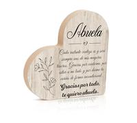 Regalo Abuela Dia De La Madre, Placa Corazón de Madera 2 cm Grosor, Regalos para Abuelas Originales Regalos Abuela Regalo para Abuela Regalos para Abuelos Regalos Cumpleaños Abuela para Regalos