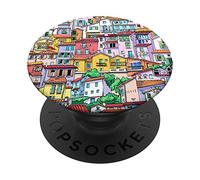 Regalo accesorio de Francia patrón transparente colorido ciudad francesa PopSockets PopGrip Intercambiable