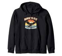 Regalo Amante de la cetrería Born To Fly Forced To Work Sudadera con Capucha
