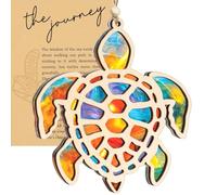 Regalo Amiga Originales de Tortuga, Atrapasol de Acrílico con Tarjeta con Historia, Colgante Decorativo Ventana Coche Adorno, Adorno para árbol de Navidad, Regalos de Cumpleaños para Amigas Hermanas