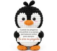 Regalo Aniversario Pareja, Pingüino Hecho a Mano, Pocket Hug Pingüino | Detalle Original de San Valentín, Sant Jordi o Cumpleaños para Enamorados, Regalos Románticos para Novia o Novio Mujer