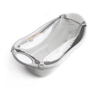 Regalo Baby Basics - Bañera para bebé, incluye correa de malla de aire, ajustable a medida que tu bebé crece, gancho de secado y drenaje para una fácil limpieza