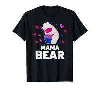 Regalo Bisexual Pride Mama Bear con bandera LGBTQ Mama Ally para mujer Camiseta