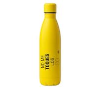 Regalo Botella agua de acero inoxidable 304 con mensaje. No me toques los huevos. Capacidad 790 ml. Deporte, escuela, trabajo. Cierre antigoteo. Color Amarillo