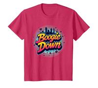 Regalo Bronx Boogie Down Retro para Amantes de la música Urbana Camiseta, Niños, Rojo Jaspeado, 6 años