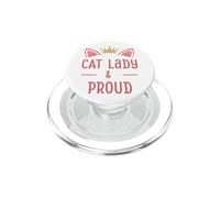 Regalo Cat Lady and Proud para Mujeres y Amantes de los Gatitos PopSockets PopGrip para MagSafe
