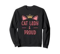 Regalo Cat Lady and Proud para Mujeres y Amantes de los Gatitos Sudadera