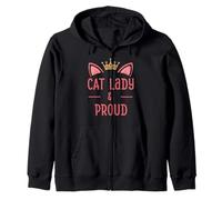 Regalo Cat Lady and Proud para Mujeres y Amantes de los Gatitos Sudadera con Capucha