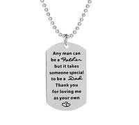 Regalo | Collar con colgante de corazón con etiqueta de letras, llavero, regalo del padre, día del padre, día de pensamiento, regalo de cumpleaños profesional