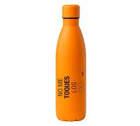 Regalo con frase frase divertida. Bidón de acero. Regalo gracioso y original. No me toques los huevos. Capacidad 790 ml. Cierre antigoteo. Color Naranja