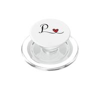 Regalo con Monograma de corazón Inicial P PopSockets PopGrip para MagSafe