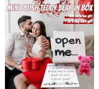 Regalo con texto en inglés "I Love You", recuerdo de oso, regalo de caja de cerillas, regalos de relación a larga distancia, recuerdo de peluche de bolsillo con tarjeta de aliento, bonito oso positivo