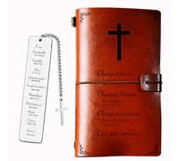 Regalo cristiano - Cuaderno de la Biblia con cubierta de piel, diario de oración para mujeres y hombres