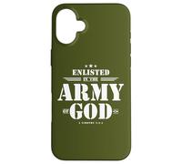 Regalo cristiano para soldado versículo de la Biblia Escrituras Ejército de Dios Carcasa para iPhone 16 Plus