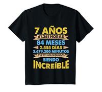 Regalo cumpleaños 7 años increíble niño niña divertido Camiseta